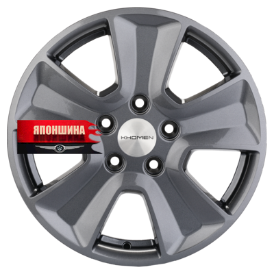 Диск литой KHOMEN WHEELS KHW1601 6,5J16 PCD5*114,3 ET50 DIA66,1 GRAY (WHS497885)