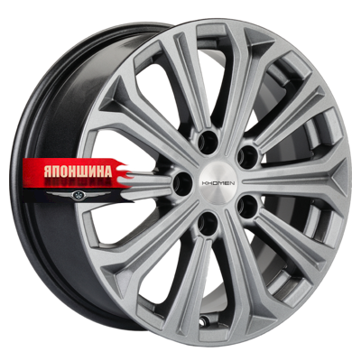Диск литой KHOMEN WHEELS KHW1610 6,5J16 PCD5*114,3 ET43 DIA67,1 GRAY (WHS524674)