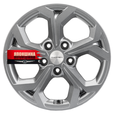 Диск литой KHOMEN WHEELS KHW1606 6,5J16 PCD5*114,3 ET43 DIA67,1 GRAY (WHS520768)