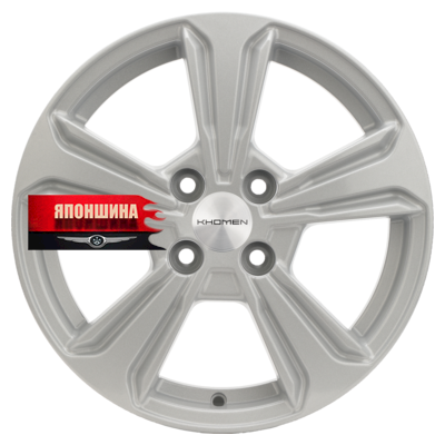 Диск литой KHOMEN WHEELS KHW1502 6J15 PCD4*100 ET45 DIA54,1 F-SILVER (WHS498537)