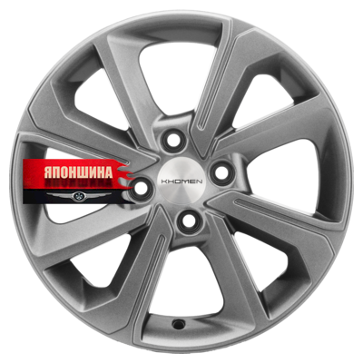 Диск литой KHOMEN WHEELS KHW1501 6J15 PCD4*100 ET40 DIA60,1 G-SILVER (WHS498087)