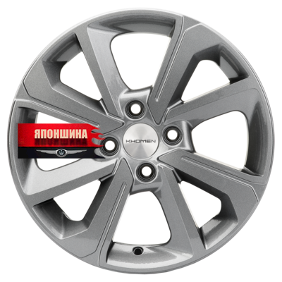 Диск литой KHOMEN WHEELS KHW1501 6J15 PCD4*100 ET37 DIA60,1 GRAY (WHS497898)