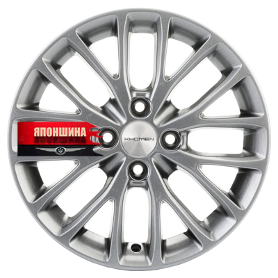 Диск литой KHOMEN WHEELS KHW1506 6J15 PCD4*100 ET37 DIA60,1 G-SILVER (WHS499797)