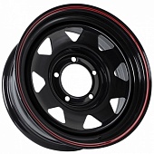 Диск штампованный GRIZZLY SW01 7J16 PCD5*139,7 ET0 DIA108,5 SHINNING BLACK WITH 2 RED LINE (1557SW01)