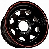 Диск штампованный GRIZZLY SW01 8J16 PCD5*150 ET-20 DIA110,5 SHINNING BLACK WITH 2 RED LINE (1880SW01)