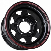 Диск штампованный GRIZZLY SW01 7J15 PCD5*139,7 ET-20 DIA108,5 SHINNING BLACK WITH 2 RED LINE (1534SW01)