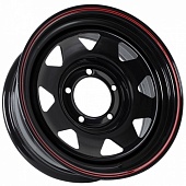 Диск штампованный GRIZZLY SW01 7J16 PCD5*139,7 ET-5 DIA108,5 SHINNING BLACK WITH 2 RED LINE (1541SW01)