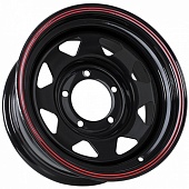 Диск штампованный GRIZZLY SW01 7J15 PCD5*139,7 ET-5 DIA108,5 SHINNING BLACK WITH 2 RED LINE (1535SW01)