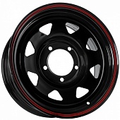 Диск штампованный GRIZZLY SW01 7J16 PCD5*139,7 ET15 DIA108,5 SHINNING BLACK WITH 2 RED LINE (1560SW01)